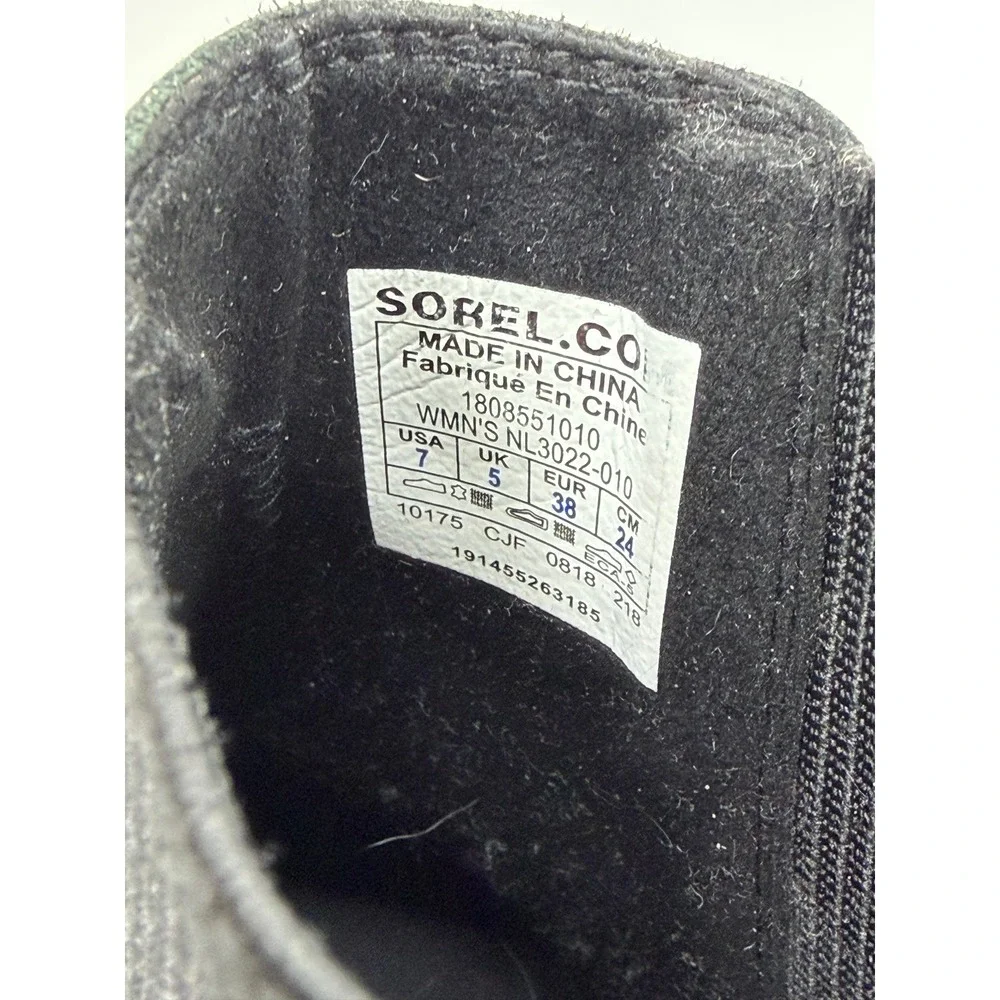 Sorel Arctic Wedge II Chelsea Boots Black Leather Ankle NL3022-010 Womens 7